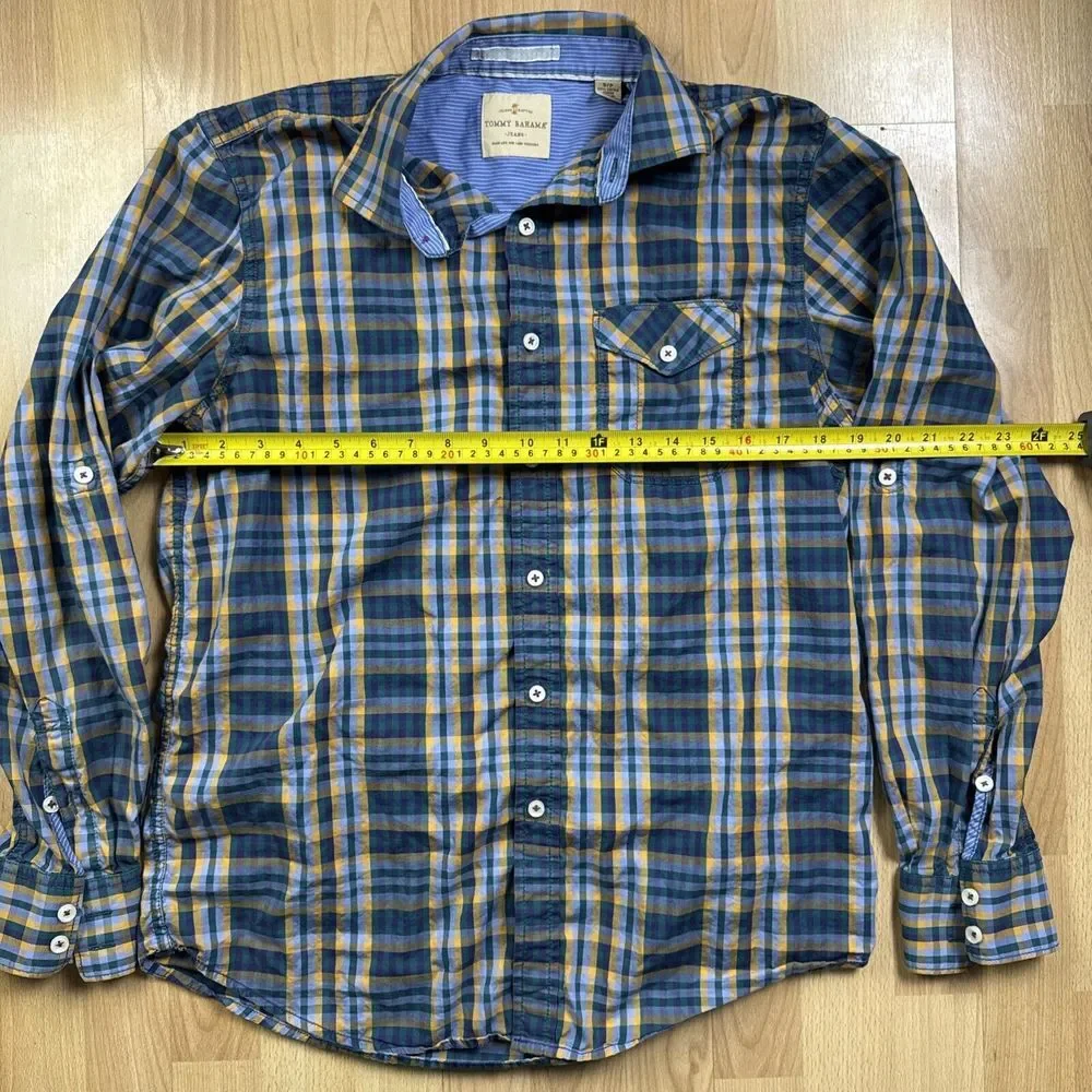 Tommy Bahama Long Sleeve‎ Colorful Button Up Shirt Small Cotton Plaid Men Adult